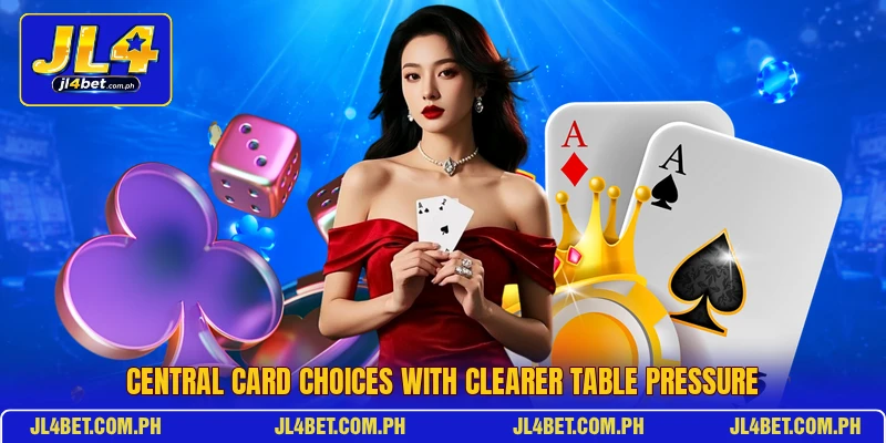 Central card choices with clearer table pressure Central card choices with clearer table pressure