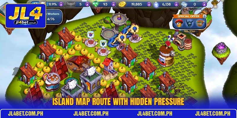 Island map route with hidden pressure Island map route with hidden pressure