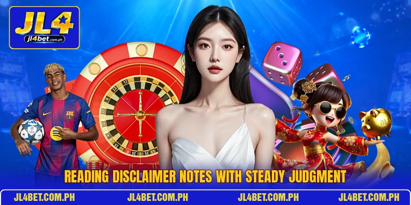 Reading disclaimer notes with steady judgment Reading disclaimer notes with steady judgment